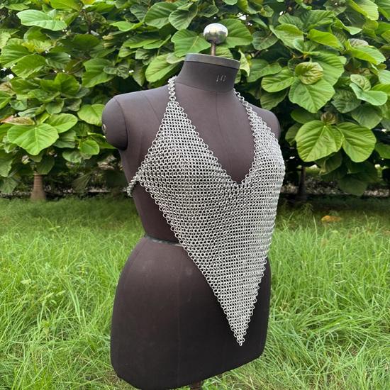 Fashionable Medieval Butted 9 Mm 16 Chainmail Top For Women Birthday Gift