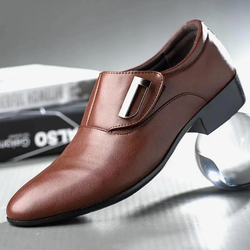 White Leather Dress Shoes Men's Spring Autumn Breathable 2025 New Formal Business Derby Shoes Man Casual English Shoes for Men