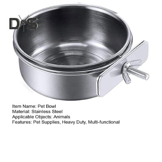 Edelstahl-Futternapf für Papageien, Vögel, Hunde, Katzen, Kaninchen, Vögel, Kleintiere, Käfigmontage, Wasser- und Futternapf, Futternapf, Heimtierbedarf