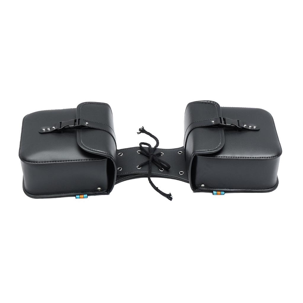 1Pair Universal Motorcyle Rear Back Side Back Motorbike Side Pouch Black PU Leather Saddlebag Tools Storage Box For Harley/Honda Motorcycle Package
