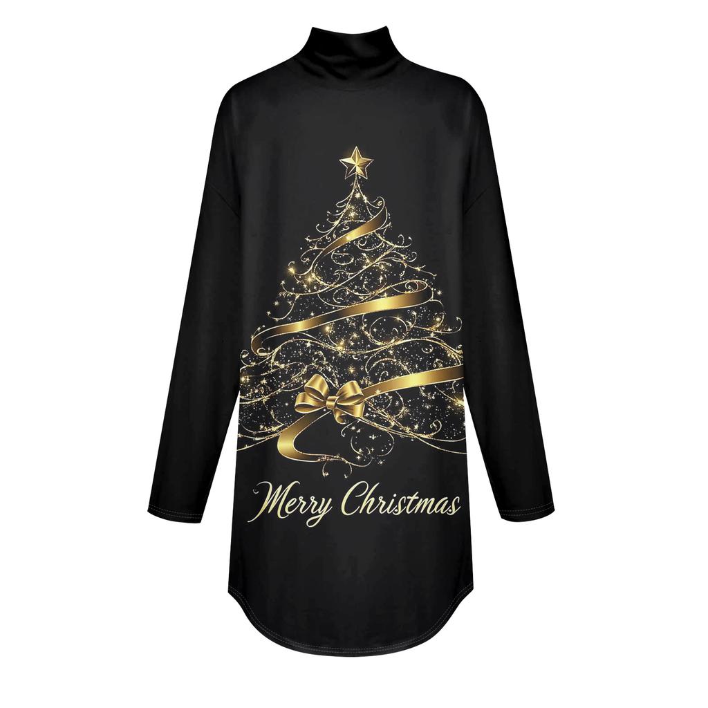 Cămăși de toamnă casual cu mânecă lungă Hanorac cu imprimeu vintage Pulover cu gât înalt