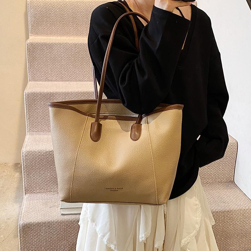 Tote Bag Female Large Capacity Pu Tote Bag With Zipper Closure For Daily Use