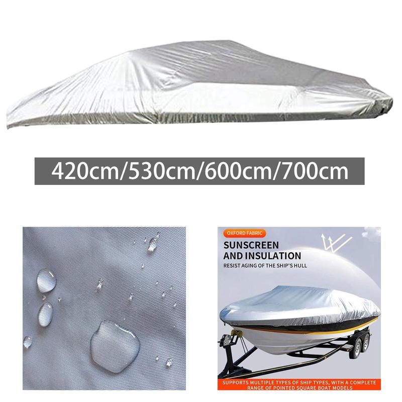Easy Install Heavy Duty Boat Cover Waterproof Anti- Sun Shade for Accessories Boat Runabout Protection 17 to 19FT