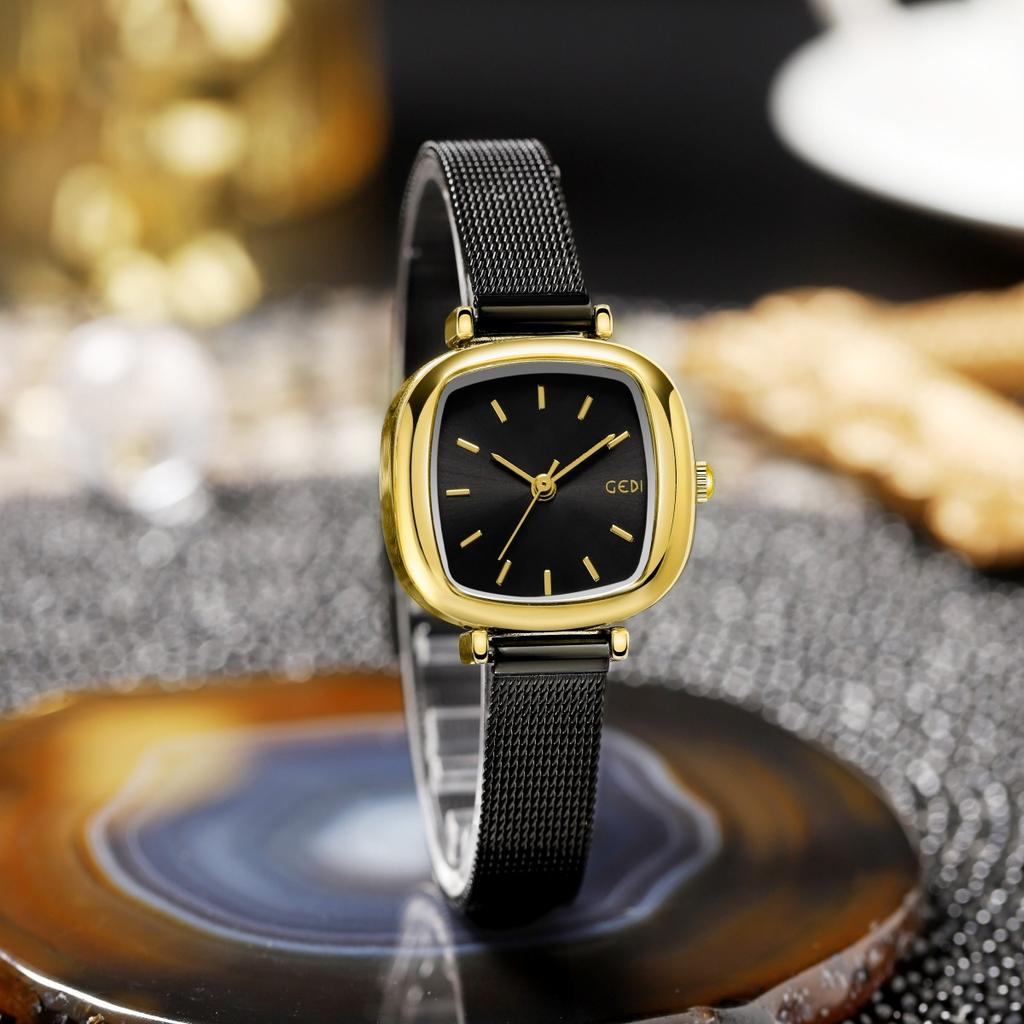 Watch for Women, Simple Temperament, Student, Small Dial, Thin Strap, Compact Square Mesh Chain, Niche Watch, Ladies Watch
