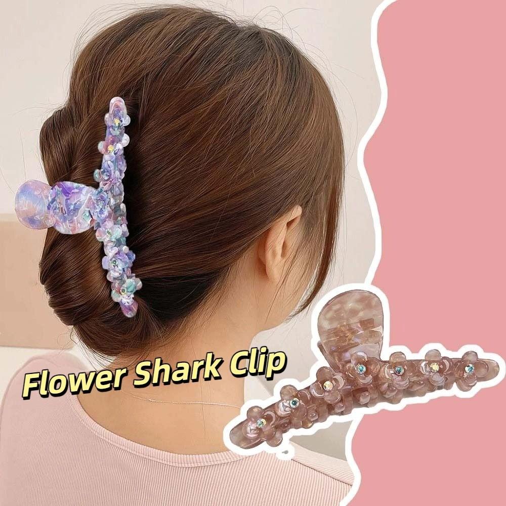 Gradient Color Straight Line Shaped Shark Clip Korean Style Acetic Acid Hair Claw School