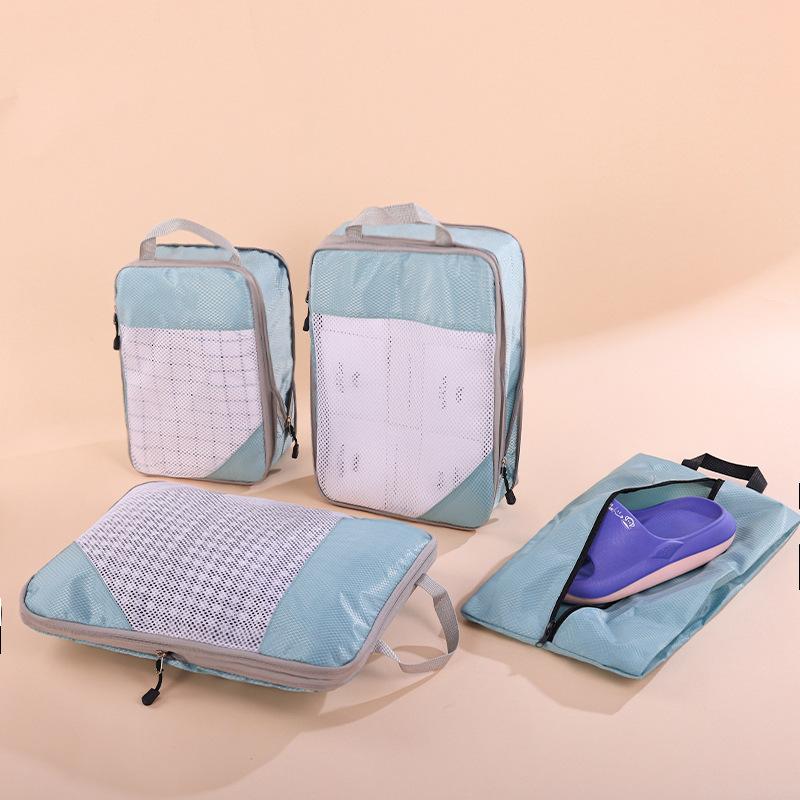 4-Piece Thickened Compressed Mesh Storage Bags - Large Capacity Shoe & Luggage Organizers,Multi-Functional for Travel & Home Use