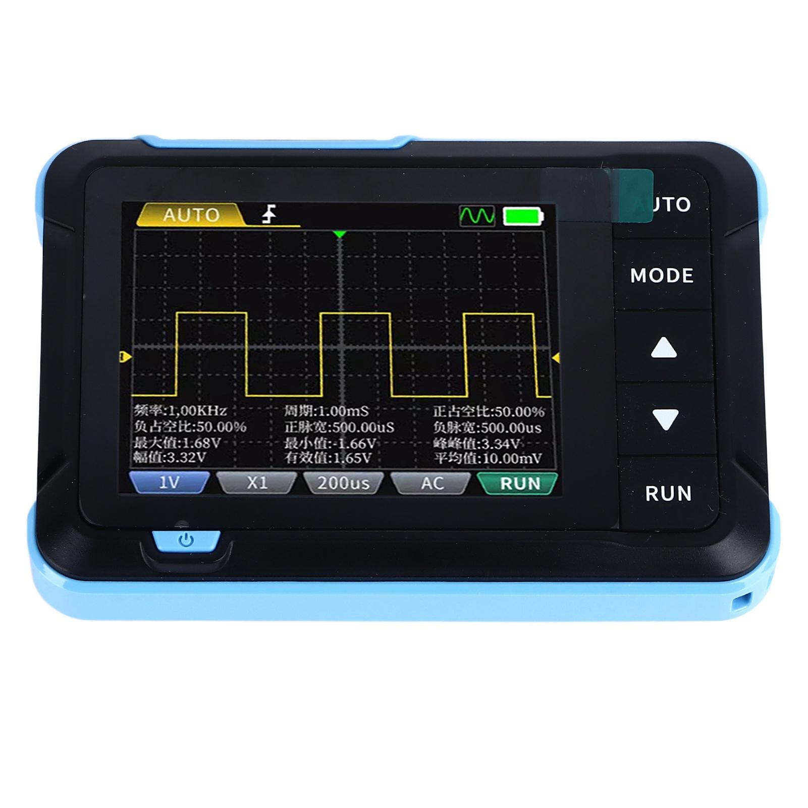 

Осцилограф 2 в 1 та генератор сигналів, смуга пропускання 1 Мбіт/с, 14 сигналів, 2,8-дюймовий дисплей, багатофункціональний