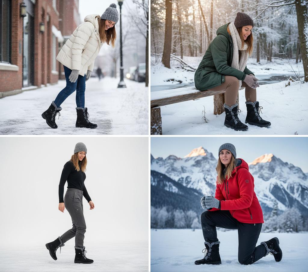 Lackner Kitzbühel Renate TX - Women's Winter Boots with Integrated Spikes 7606 Black ORIGINAL