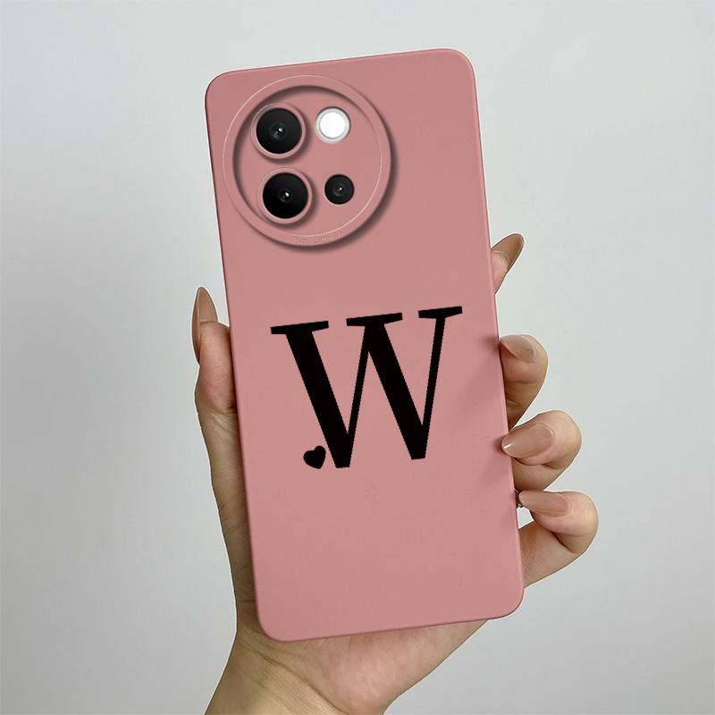 For Vivo V40 Lite Case 2024 Cute Letters Shockproof Capa Liquid Silicone Back Protector Phone Cover For Vivo V40 Lite 5G Bumper