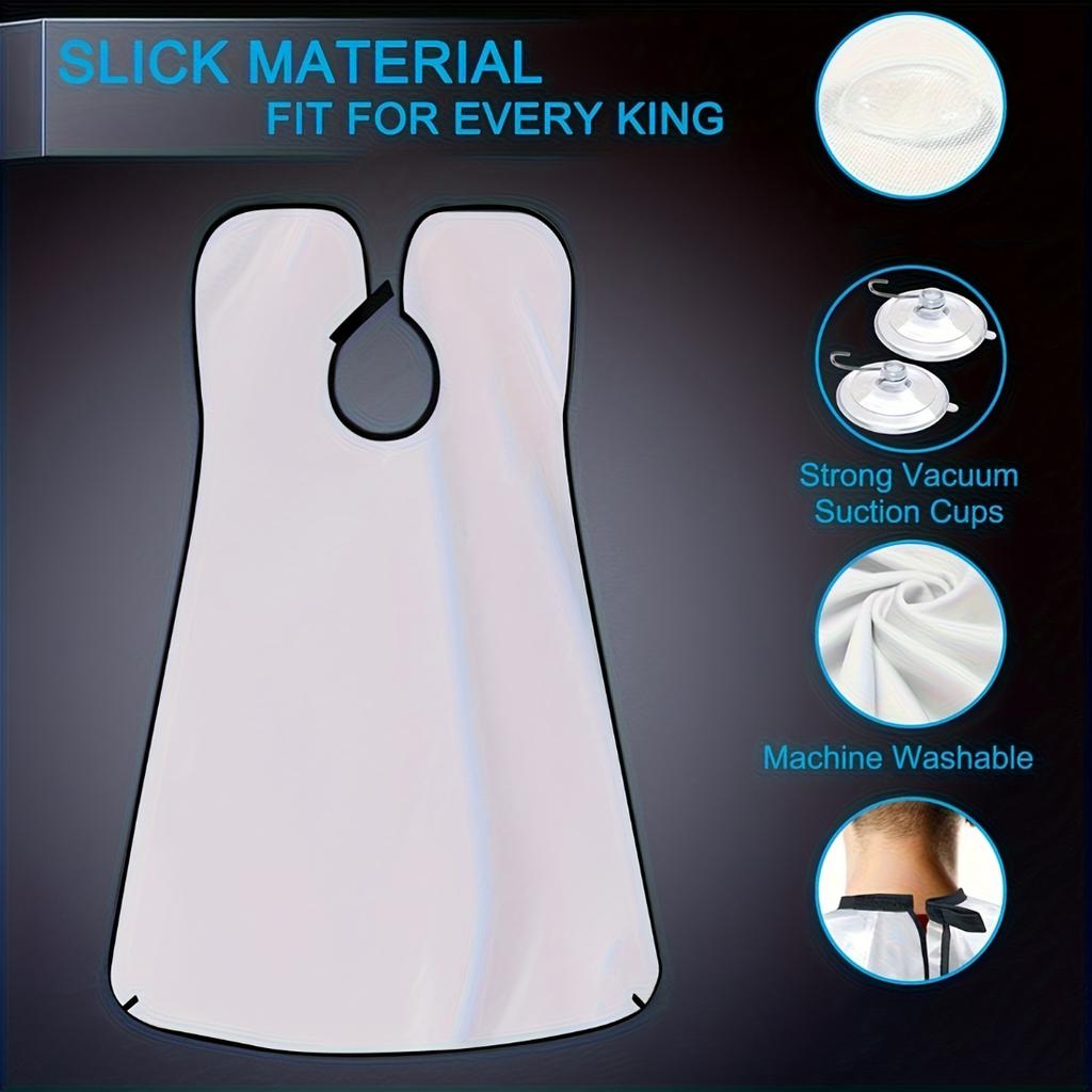 One Piece Men Beard Bib, Non-Stick Beard Catching Cloth, Reusable Shaving Apron For Men Grooming, Trimming And Hair Cutting, Fit All Sizes