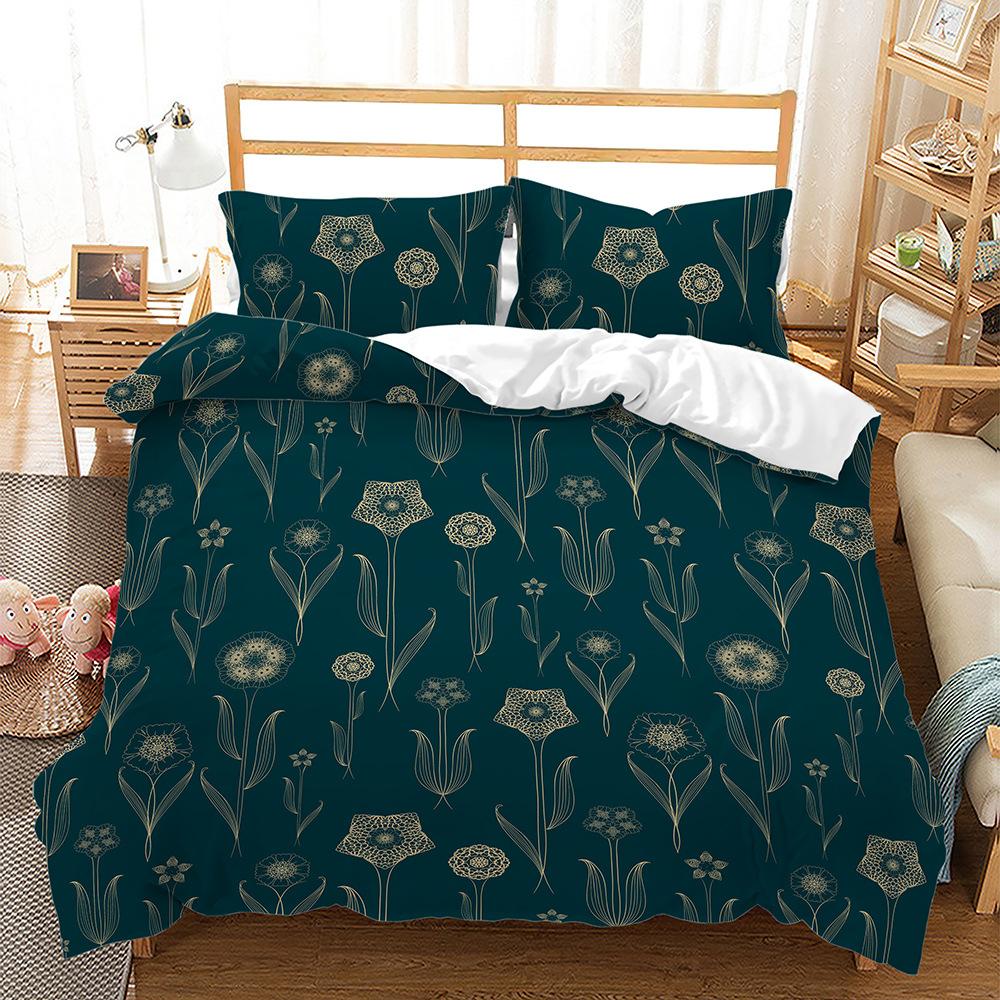 Quilt Cover Flower Floral Series Fresh 3D Quilt Cover Three-Piece Digital Kit