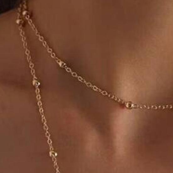 Ladies Lariat Necklace Women Y-Shaped Pendant Necklace Beaded Chain Drop Necklace