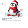 Holiday Party Glass Decor Christmas Cartoon Penguin Window Sticker, Cute Decal with Santa Hat And Winter Theme Supplies Scarf Design, PVC Waterproof