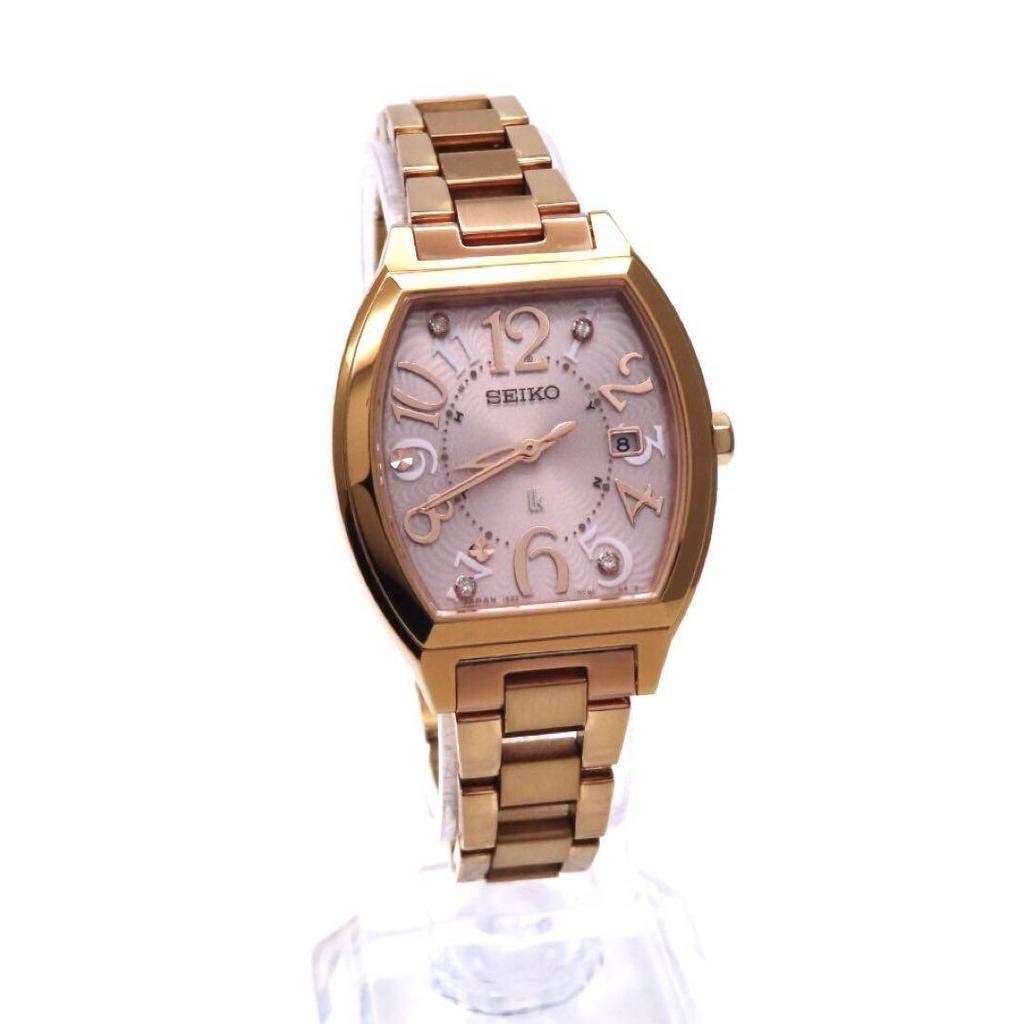 [USED] Seiko SSVW050 Lucia Radio-Controlled Solar Watch with Diamonds and Gold
