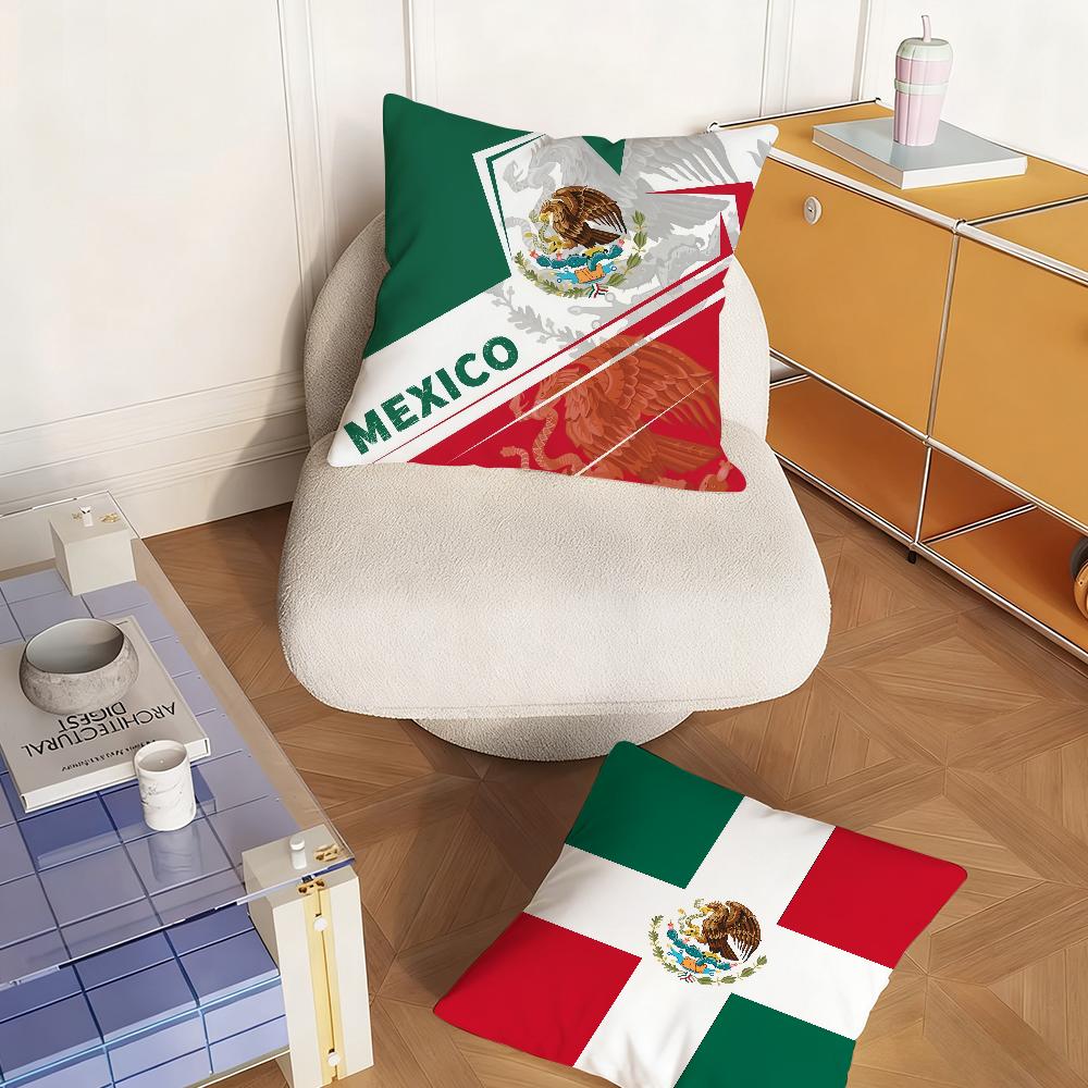 Flag Of Mexico Pillow Case Bedroom Sofa Living Room Backrest Decoration Square Cushion Nap Time