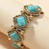 European and American Ethnic Style Personalized Retro Alloy Turquoise Elastic Bracelet Women's Bohemian Bracelet Jewelry