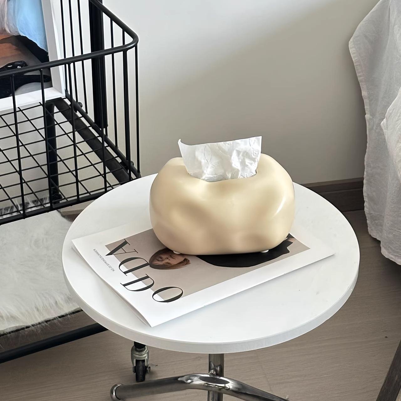 Nordic Ceramic Tissue Box Advanced Napkin Holder Living Room Dining Table Tissue Case Household Tissue Storage Box Decoration