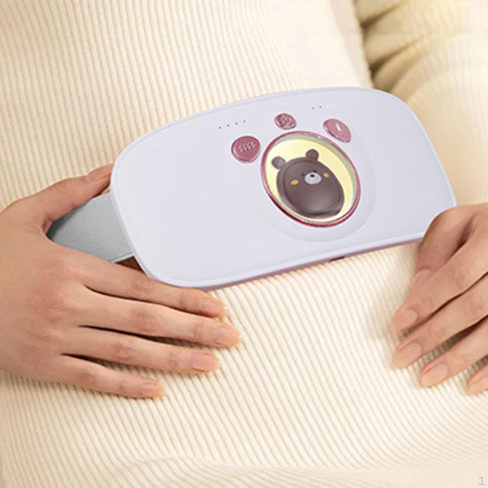 Электрическая грелка от менструальных болей Беспроводная Профессиональные уровни и 4 режима массажа Компактная белый