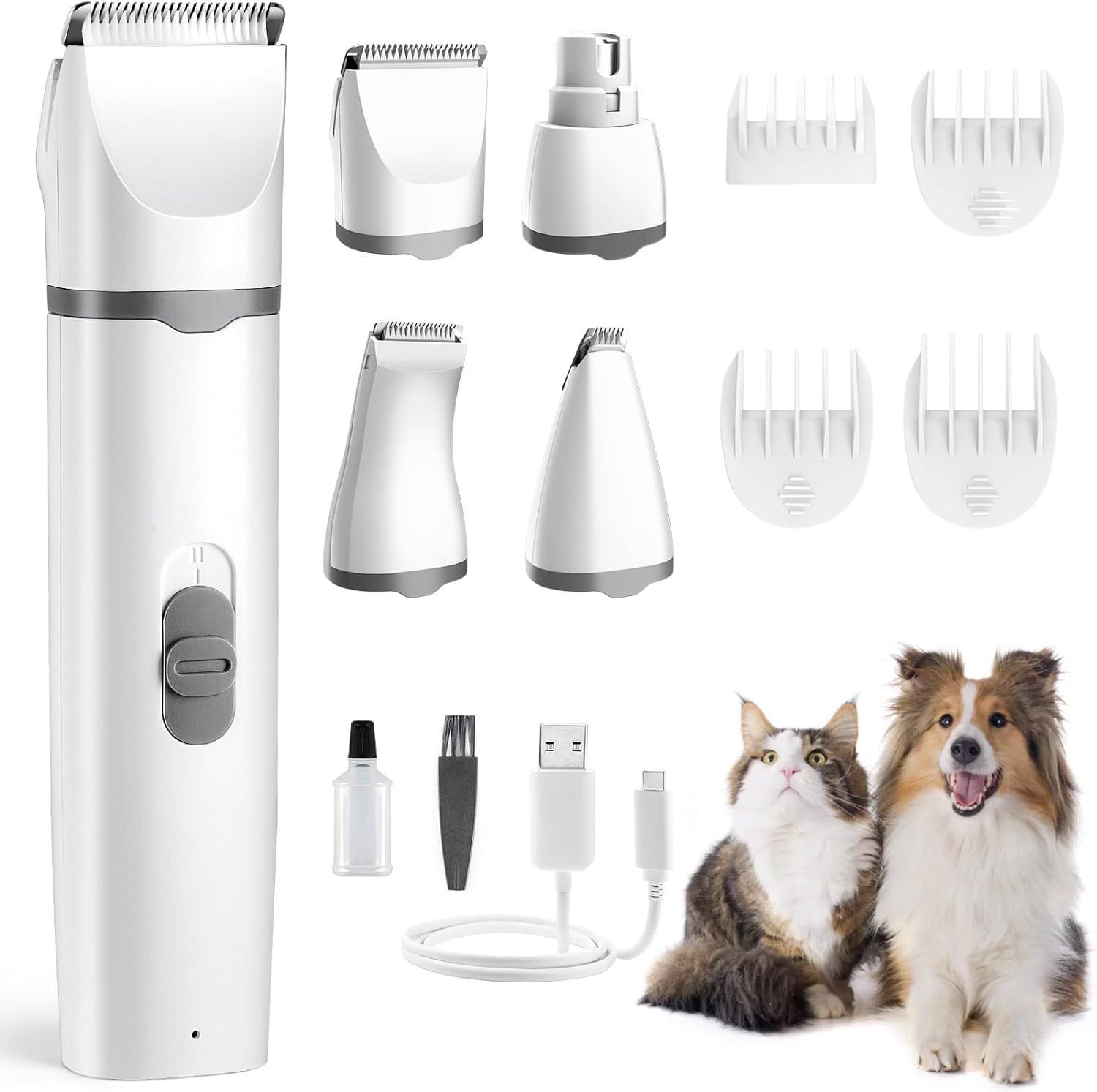 

Athvcht Dog Cat Nail Low Electric 2 Soles of Butt Nail Full Body High Suitable for Small USB Suitable for Beginners and Japanese Instruction Manual сірий колір