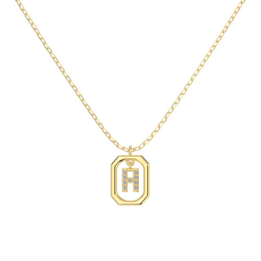 925 Silver Alphabet Pendant Necklace with Zircon Detailing - Women's Elegant & Unique Design