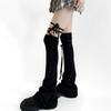 Y2k Women Leg Warmer Soft Solid Color Over The Knee Tie-up Thigh-high Leg Warmers Socks for Party Street
