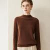 Women's Pure Cashmere Pullover - Half-High Collar, Loose Fit, Warm Autumn/Winter Knit Sweater.