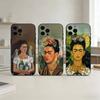 Coque de téléphone Mode Art F-Fridas K-Kahlo Pour iPhone 17,16,15,14,13,12,11 Plus,Pro Max,SE4 Coque Noire en Silicone Souple