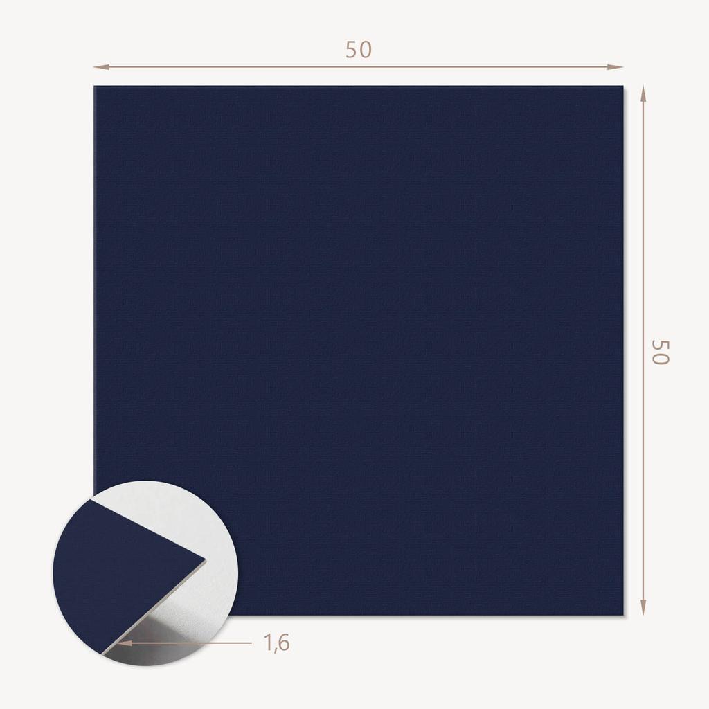 Set of Vinyl Tiles with Print Ready for Installation Color Dark Navy Blue 4X50X50 Cm