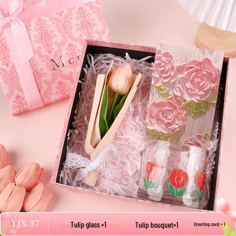 Goddess Day Glass Cup & Bouquet Gift Set