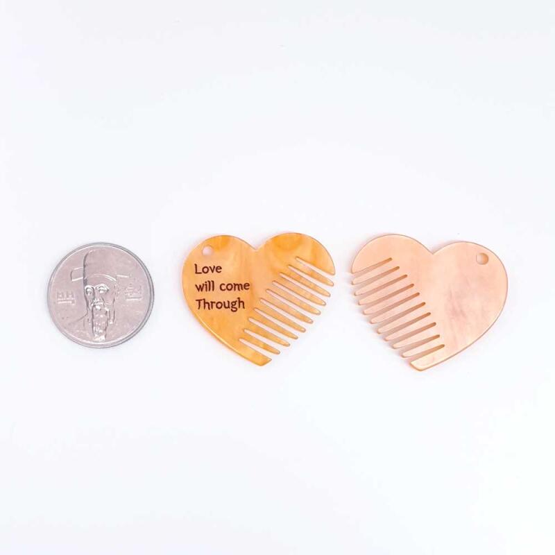 Acrylic Heart Lettering Mini Comb Keychain Accessory Supplies