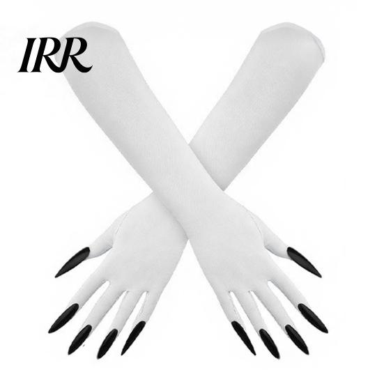 Elastic Polyester Costume Gloves 1 Pair Halloween Ghost Claw Gloves, Long Fingernail Witch Outfit Essentials Accessory, Dark Party Performance