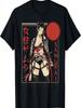 Samurai Warrior Waifu Girl  Ukiyo-E Manga Samurai T-Shirt(6)