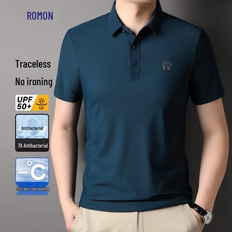 Luomeng Men s 7A Antibacterial Ice Silk Polo Shirt 170