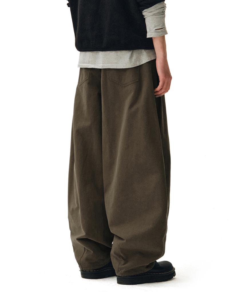 DECET Barrel Wide Leg Pants Dcpt071Brown