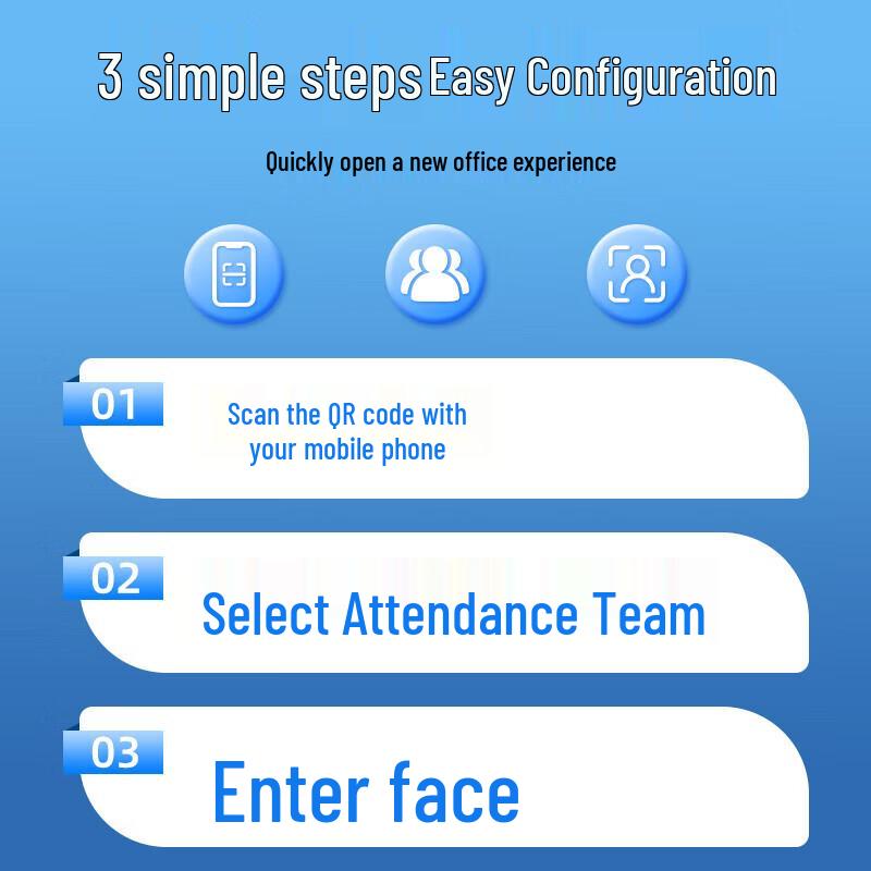 Enterprise WeChat 5-inch Dynamic Facial Recognition Attendance and Access Control System CN plug (adapter included)