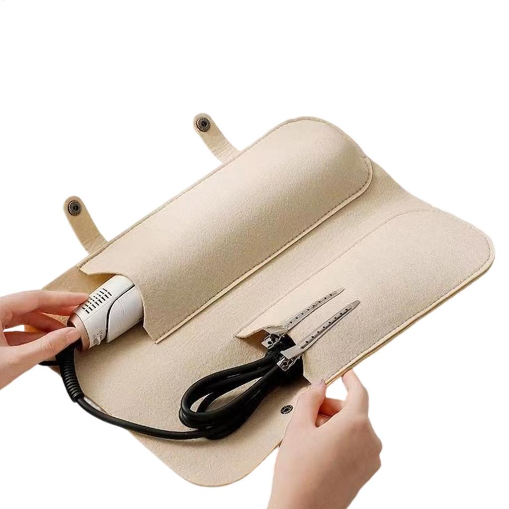 Travel Curling Iron Heat Resistant Bag Insulated Storage Pouch For Straightener Clipper, Multi-Purpose Hair Tool Organizer