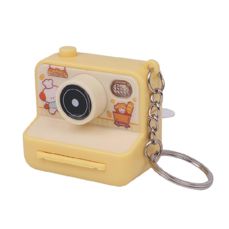 Imitation Camera Shape Keychain Decoration with Press Play Sound and Auto Glowing LED Nighttime Visibility Enhancer