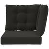 Outdoor Sofa Cushions 3 Pcs Black Polyester