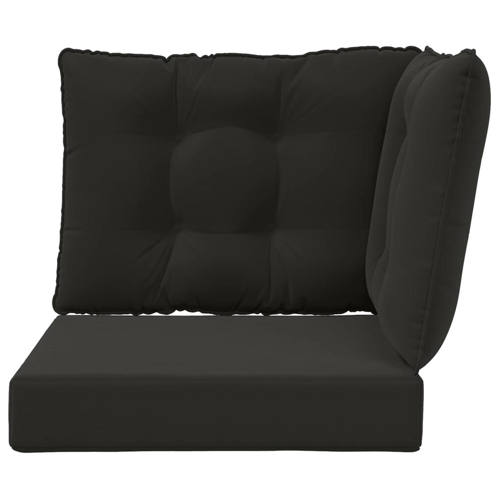 Outdoor Sofa Cushions 3 Pcs Black Polyester