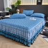 Taffeta Bed Skirt (three-piece Set) Plush and Thick Solid Color Bedspread Baby Velvet Milk Velvet Sheets Mattress Cover Pillowcase