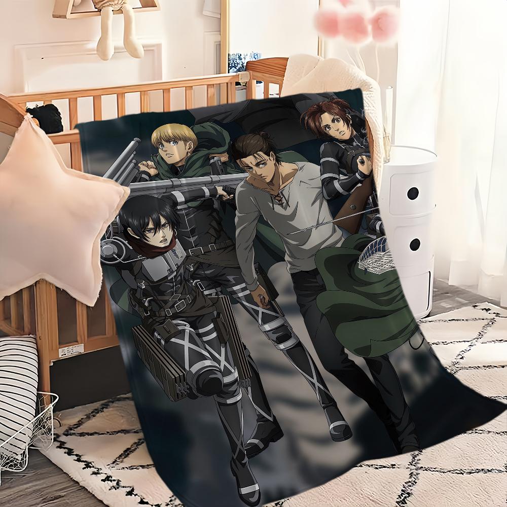 Anime A-Attack On T-Titan Cool Blanket Soft Comfortable Nap Plush Suitable For Iiving Room Office Bedroom Birthday Home Kid Gift