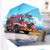 Fire Truck Design Automatic Open Folding Umbrella - 8-Rib Durable Frame, Compact Portable for Travel, Casual & Formal Use, Sty