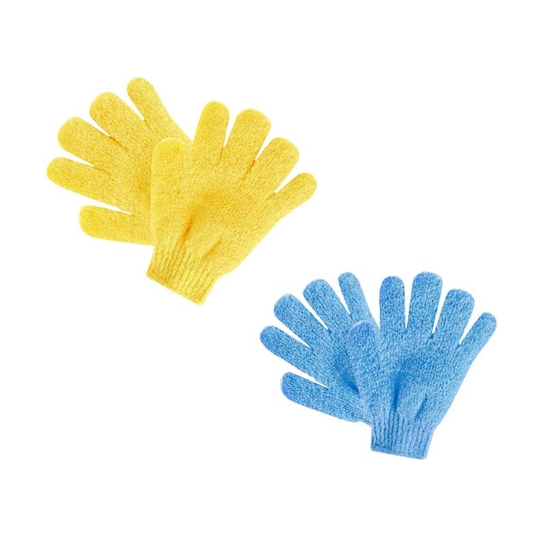 1-4pair Five Fingers Bath Gloves Household Shower Scrub Body Wash Children Home Supply Elastic Wipe Back Bathing Cleaning Gloves