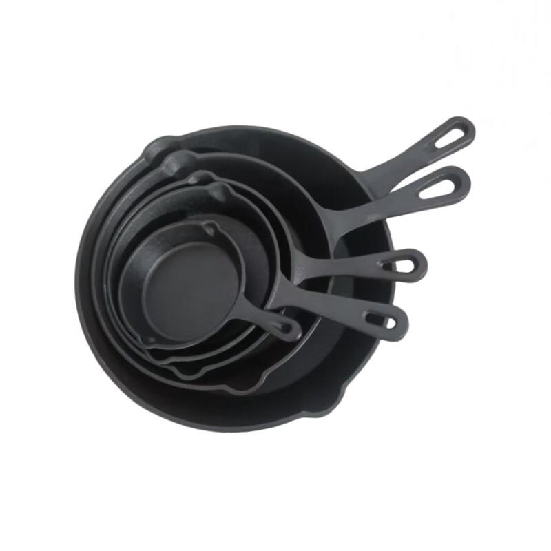 ZISIZ 5-Piece Cast Iron Frying Pan Set