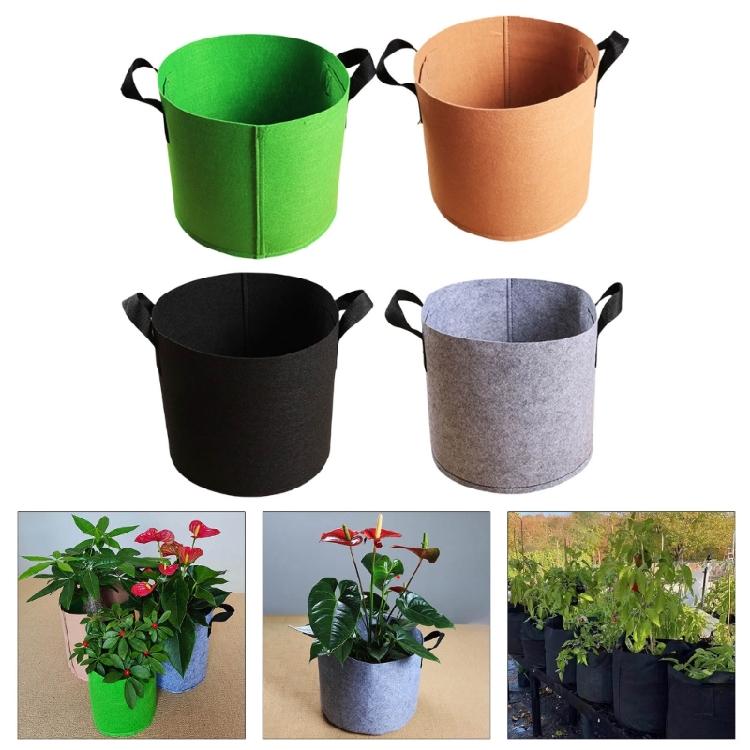 Nonwoven Fabric Grow Bags Garden Plant Pots with Handle Nonwoven Texture Suitable for Growth of Vegetables and Flowers