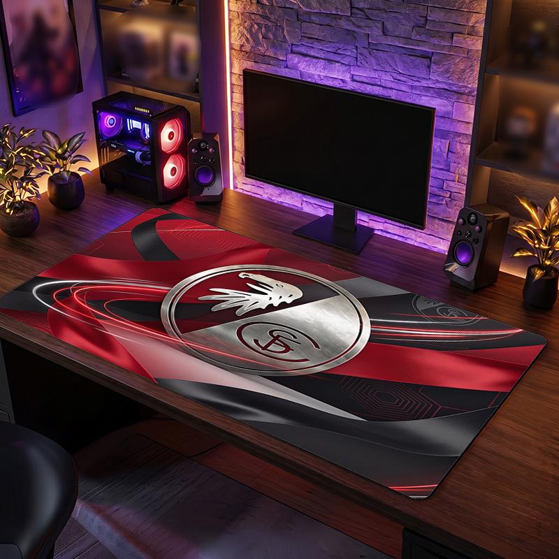 SC Freiburg FC Theme Pattern Mouse Pad, Soccer Logo Design XXL Gaming Desk Mat Non-Slip Computer Mouse Pad