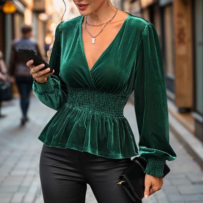 Autumn Women's Long Sleeve Solid Color Shirt