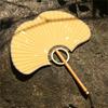 Ginkgos Rice Paper Fan Chinese Styles Hand Fan Handheld Cooling Fan for Wedding Party Dance Photo Props Home Decorations