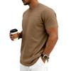 Men's Textured Fabric Loose Stretch Round-neck Short-sleeved Shirt
