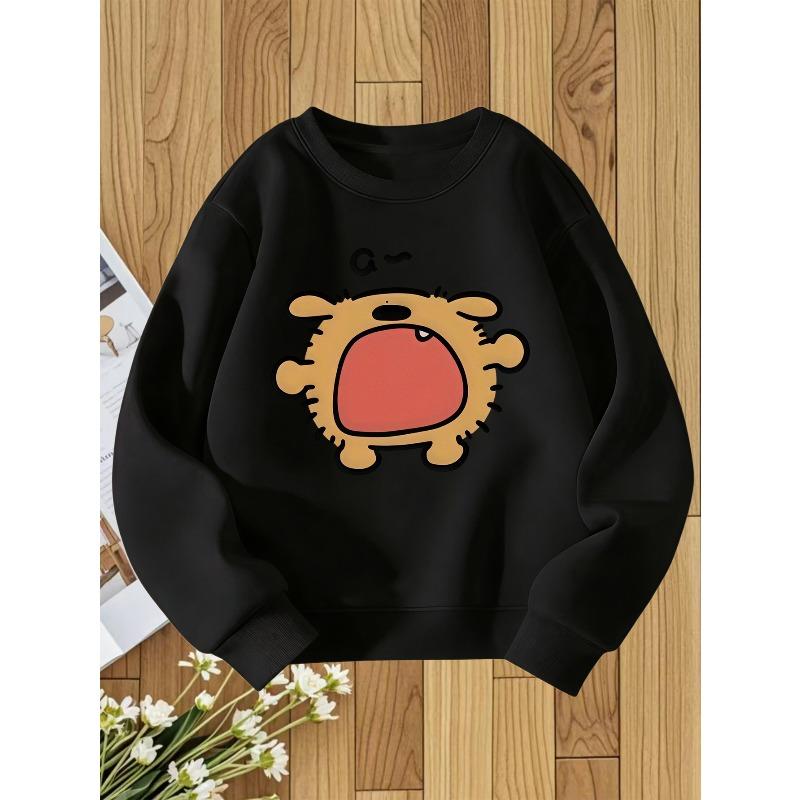 European sizes Kids Round Neck Sweatshirt with Fashionable Print, a Versatile Top 110